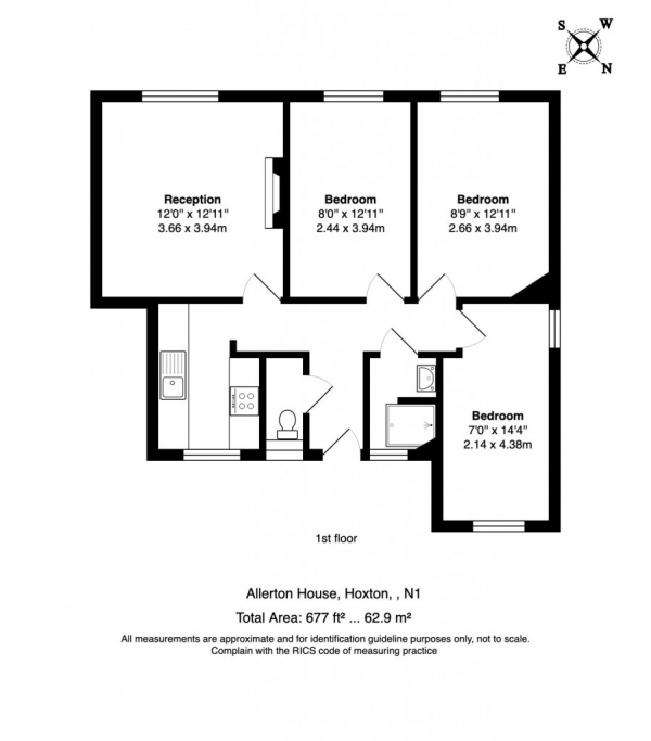 Floor Plan Image for 3 Bedroom Apartment for Sale in Allerton House Provost Estate,  Hoxton, N1