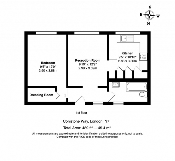 Floor Plan Image for 1 Bedroom Flat for Sale in Conistone Way,  Islington, N7