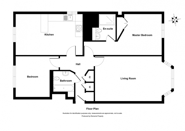 Floor Plan Image for 2 Bedroom Flat to Rent in Maddox Drive, Crawley, West Sussex. RH10 7PQ