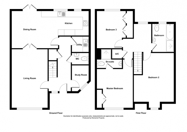 Floor Plan for 3 Bedroom Mews for Sale in Wyvern Place, Warnham, Horsham, West Sussex. RH12 3QU, RH12, 3QU -  &pound670,000