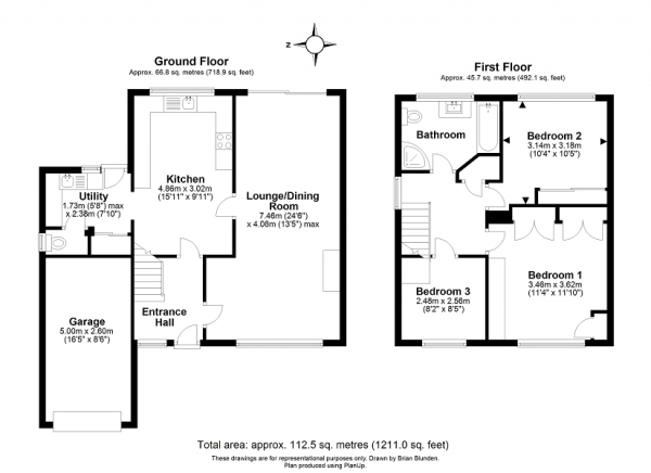 Floor Plan Image for 3 Bedroom Semi-Detached House for Sale in Hylands Close, Crawley, West Sussex. RH10 6RX