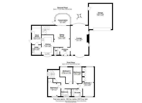 Floor Plan Image for 4 Bedroom Detached House for Sale in Church Road, Worth, Crawley, West Sussex. RH10 7RT