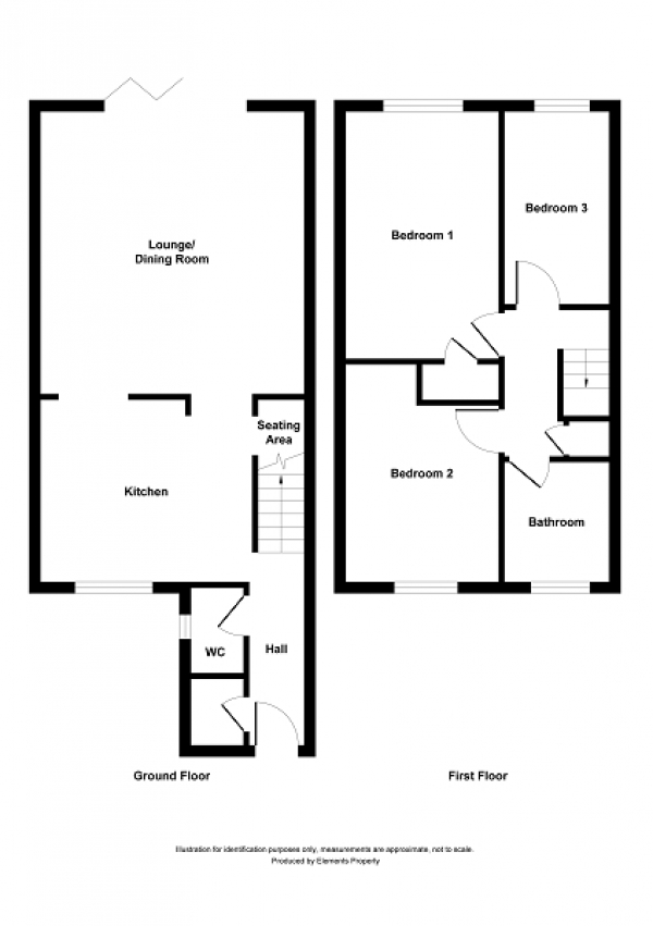 Floor Plan Image for 3 Bedroom Terraced House for Sale in Birkdale Drive, Ifield, Crawley, West Sussex. RH11 0TS