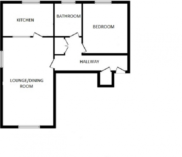 Floor Plan Image for 1 Bedroom Flat for Sale in Hambleton Hill, Crawley, West Sussex. RH11 8SY