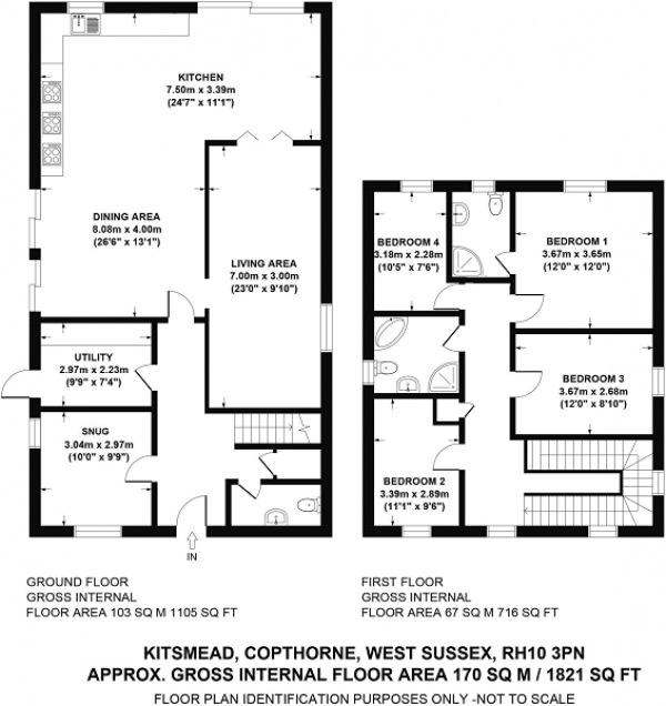 Floor Plan Image for 4 Bedroom Detached House for Sale in Kitsmead, Copthorne, Crawley, West Sussex. RH10 3PN