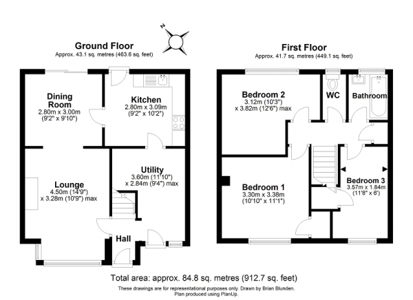 Floor Plan Image for 3 Bedroom Terraced House for Sale in Nash Road, Crawley, West Sussex. RH10 5BG