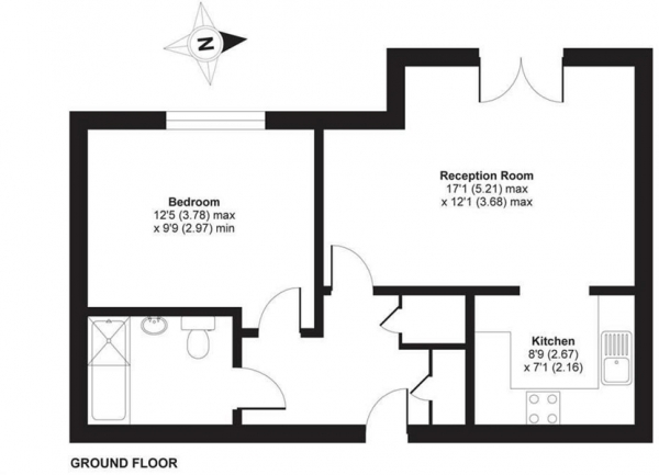 Floor Plan Image for 1 Bedroom Ground Flat for Sale in Castlerigg Way, Maidenbower, Crawley, West Sussex. RH10 7GE