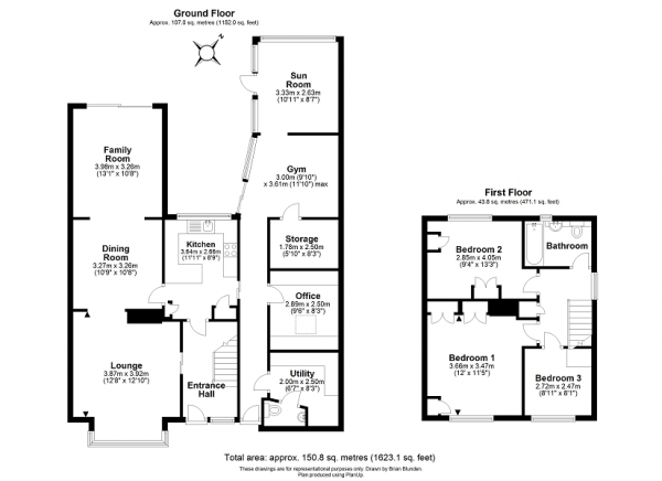 Floor Plan Image for 3 Bedroom Semi-Detached House for Sale in Weald Drive, Crawley, West Sussex. RH10 6NN