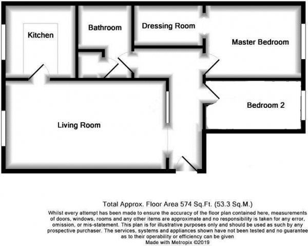 Floor Plan Image for 2 Bedroom Ground Flat for Sale in Manor Fields, Horsham, West Sussex. RH13 6SB