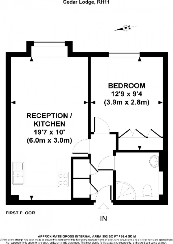 Floor Plan Image for 1 Bedroom Retirement Property for Sale in Brighton Road, Crawley, West Sussex. RH11 8TZ