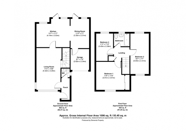 Floor Plan Image for 3 Bedroom Semi-Detached House for Sale in Tyne Close, Clifton Road, Crawley, West Sussex. RH10 7GG