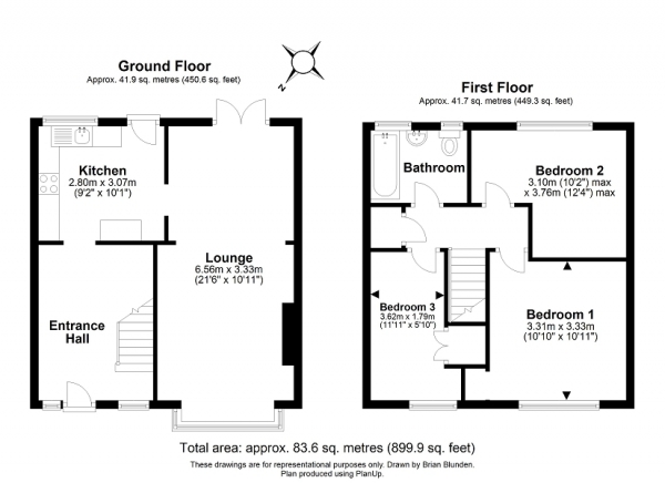 Floor Plan Image for 3 Bedroom Terraced House for Sale in Oxford Road, Crawley, West Sussex. RH10 5JH