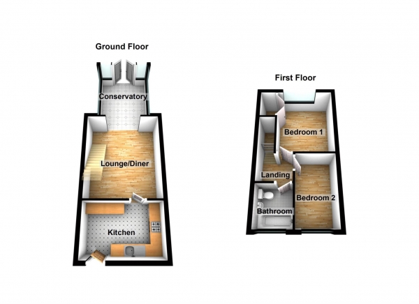 Floor Plan for 2 Bedroom Property for Sale in Wickham Street, Welling  * VIDEO & 3D FLOORPLAN AVAILABLE *, DA16, 3LU - Offers in Excess of &pound335,000