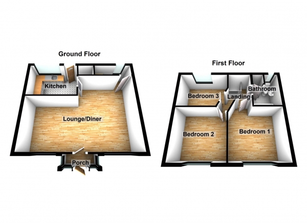 Floor Plan for 3 Bedroom Semi-Detached House for Sale in Bexley Road, North Heath, Erith * VIDEO & 3D FLOORPLAN AVAILABLE *, DA8, 3EU - Offers in Excess of &pound400,000