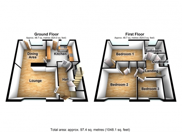 Floor Plan Image for 3 Bedroom Property for Sale in Lesney Park Road, Erith ** VIDEO & 3D FLOORPLAN AVAILABLE **