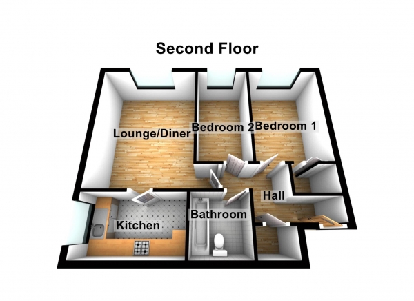 Floor Plan for 2 Bedroom Flat to Rent in Canada Road, Slade Green, Slade Green, DA8, 2HF - £254 pw | £1100 pcm