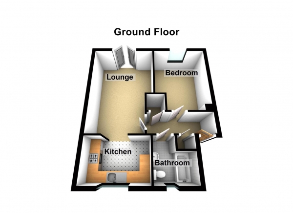 Floor Plan for 1 Bedroom Flat for Sale in Chantry Close, Abbey Wood, Abbey Wood, SE2, 9NY -  &pound210,000