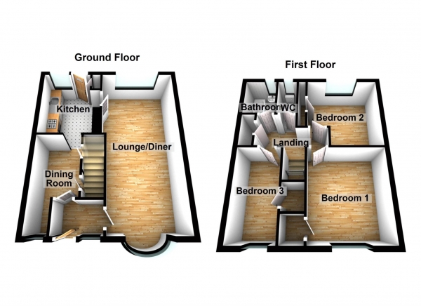 Floor Plan for 3 Bedroom Property for Sale in Crumpsall Street, Abbey Wood ** 3D FLOORPLAN AVAILABLE **, Abbey Wood, SE2, 0LR -  &pound425,000