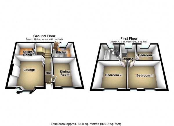 Floor Plan Image for 3 Bedroom Property for Sale in ROBERTS ROAD, DA17 6NP ** VIDEO & 3D FLOORPLAN AVAILABLE **