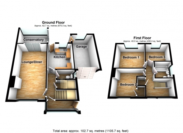 Floor Plan for 3 Bedroom Property for Sale in High View Close, Upper Norwood  ** VIDEO & 3D FLOORPLAN AVAILABLE **, Upper Norwood, SE19, 2DS -  &pound695,000