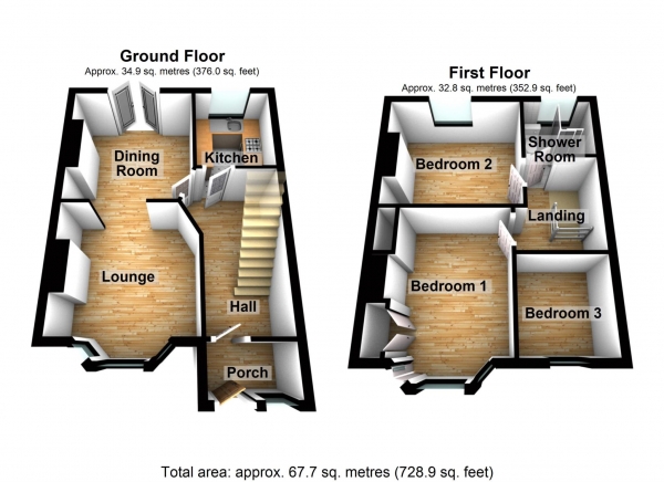 Floor Plan Image for 3 Bedroom Property for Sale in Rutherglen Road, Abbey Wood  ** VIDEO & 3D FLOORPLAN AVAILABLE **