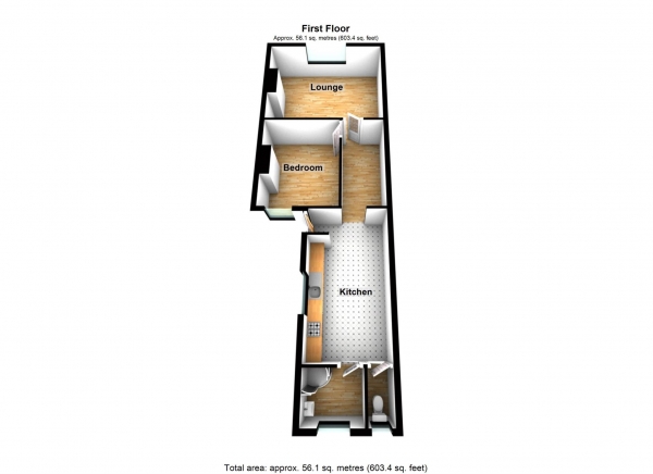 Floor Plan Image for 1 Bedroom Flat for Sale in Wilton Road,Abbey Wood, SE2 9RH * 3D FLOORPLAN AND VIDEO AVAILABLE *