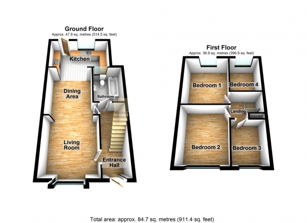 Floor Plan Image for 4 Bedroom Property for Sale in Bostall Lane, Abbey Wood   ** VIDEO & 3D FLOORPLAN AVAILABLE **