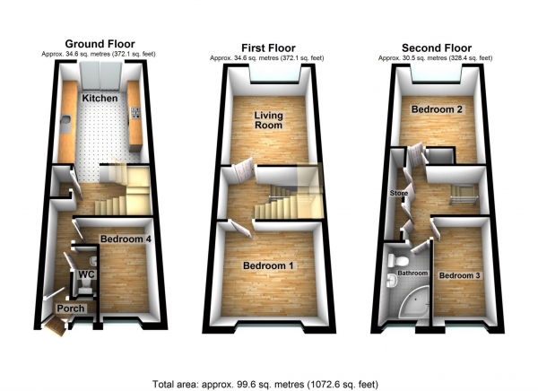 Floor Plan Image for 4 Bedroom Property for Sale in Blyth Road, Thamesmead  **  Video & 3D Floorplan Available **