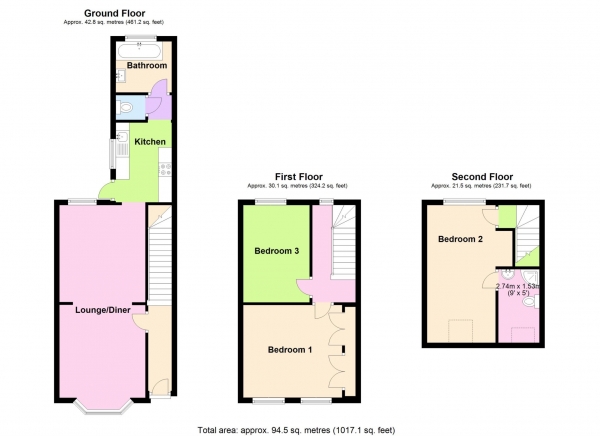 Floor Plan Image for 3 Bedroom Property for Sale in Federation Road, London  ** VIDEO & 3D FLOORPLAN AVAILABLE **