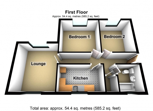 Floor Plan Image for 2 Bedroom Flat for Sale in Halifield Drive, Belvedere  ** VIDEO & 3D FLOORPLAN AVAILABLE **