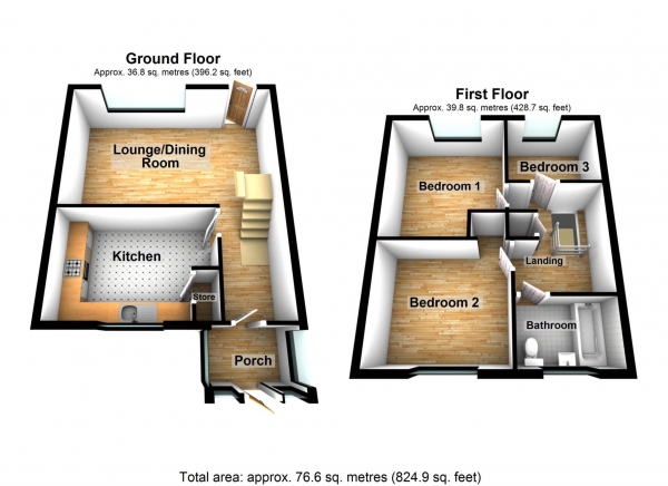 Floor Plan Image for 3 Bedroom Property for Sale in Littlemore Road, Abbey Wood ** VIDEO & 3D FLOORPLAN AVAILABLE **