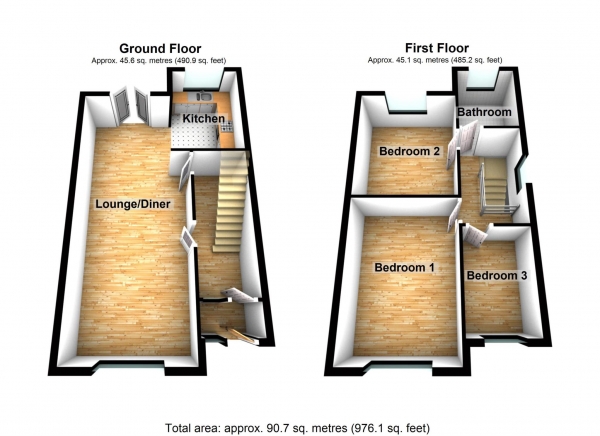 Floor Plan Image for 3 Bedroom Property for Sale in Woolwich Road, Upper Abbey Wood ** VIDEO & 3D FLOORPLAN AVAILABLE **