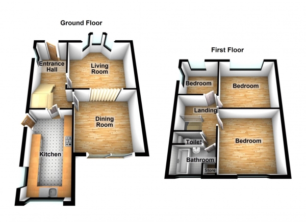 Floor Plan Image for 3 Bedroom Property to Rent in HERON HILL, BELVEDERE  DA17