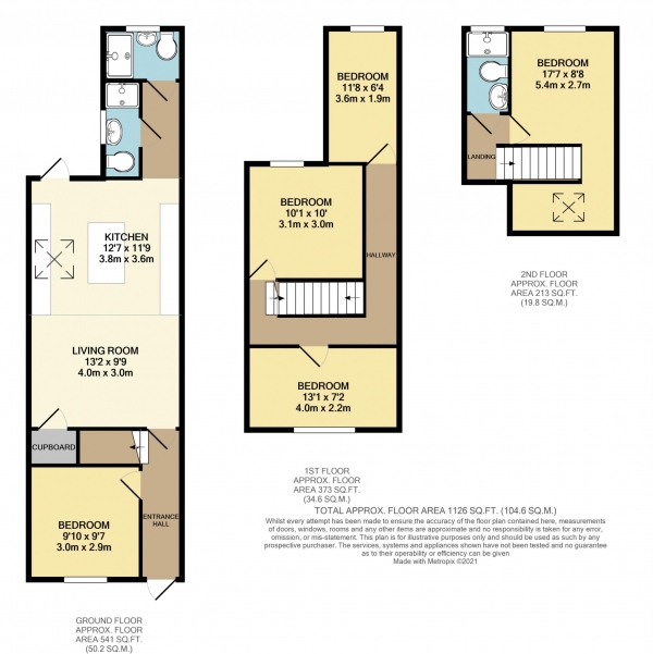 Floor Plan Image for 5 Bedroom Terraced House to Rent in Crescent Road, Reading