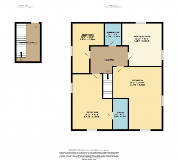 Floor Plan Image for 3 Bedroom Flat to Rent in Wokingham Road, Reading