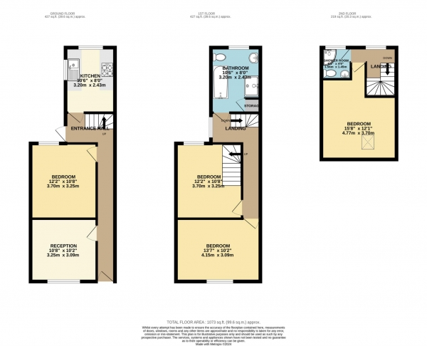 Floor Plan Image for 4 Bedroom Terraced House to Rent in Donnington Gardens, University Area