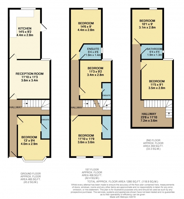 Floor Plan Image for 6 Bedroom Terraced House to Rent in Norris Road, Reading