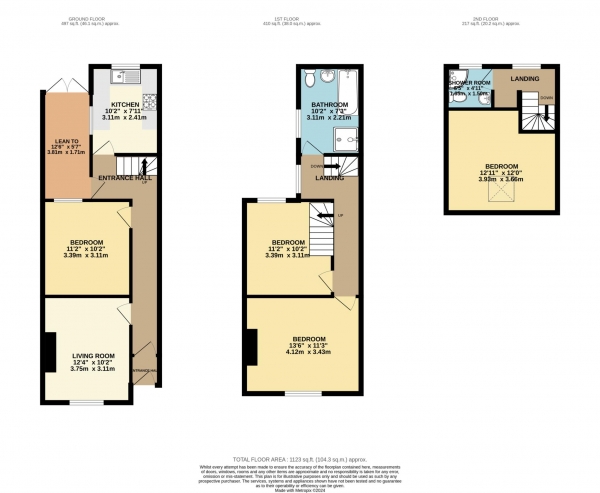 Floor Plan Image for 4 Bedroom Terraced House to Rent in Hatherley Road, Reading