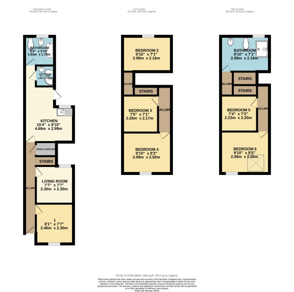 Floor Plan Image for 6 Bedroom Terraced House to Rent in Donnington Gardens, Reading