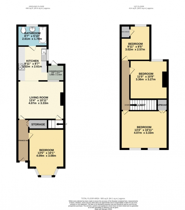 Floor Plan Image for 4 Bedroom Terraced House to Rent in St Peters Road, Reading