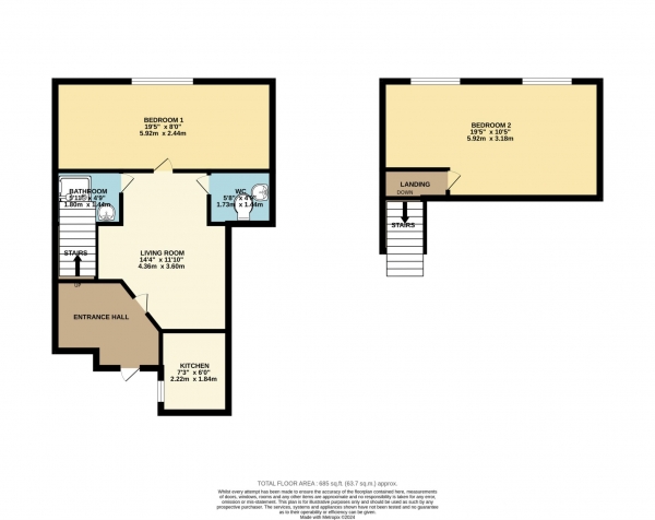 Floor Plan Image for 2 Bedroom Flat to Rent in Wokingham Road, Reading