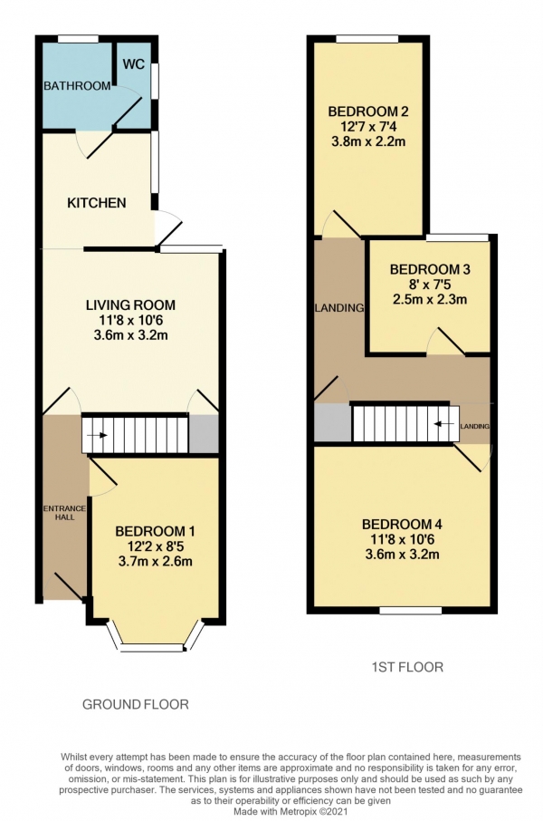 Floor Plan Image for 4 Bedroom Terraced House to Rent in Cardigan Road, Reading