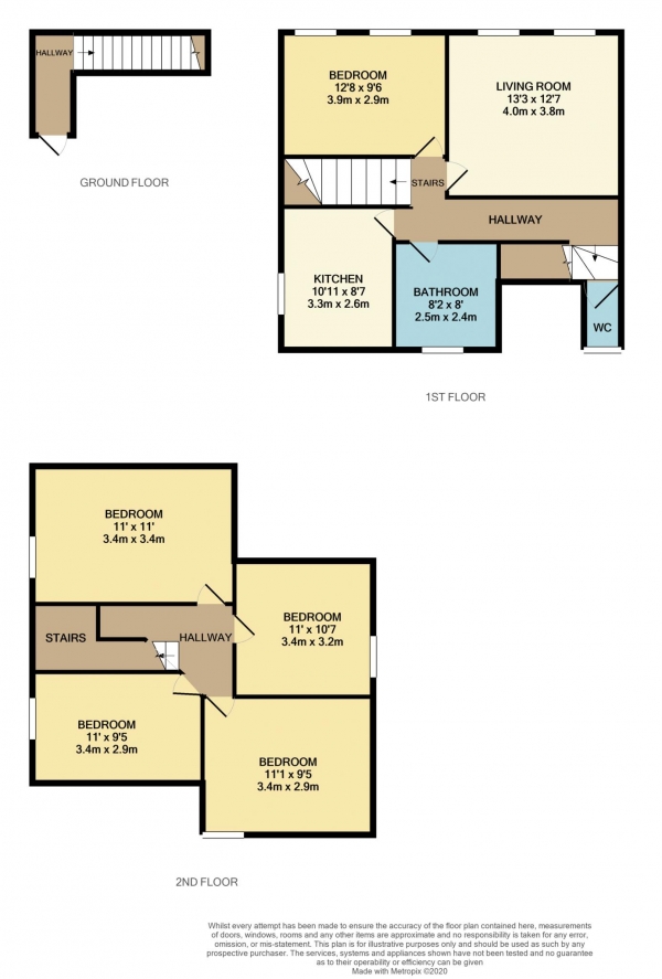 Floor Plan Image for 5 Bedroom Flat to Rent in Redlands Road, Reading