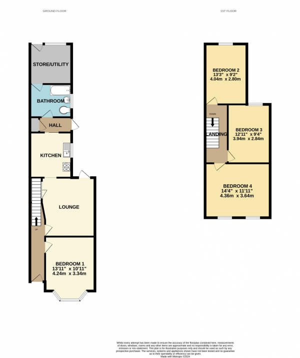 Floor Plan Image for 4 Bedroom Terraced House to Rent in Blenheim Road, Reading