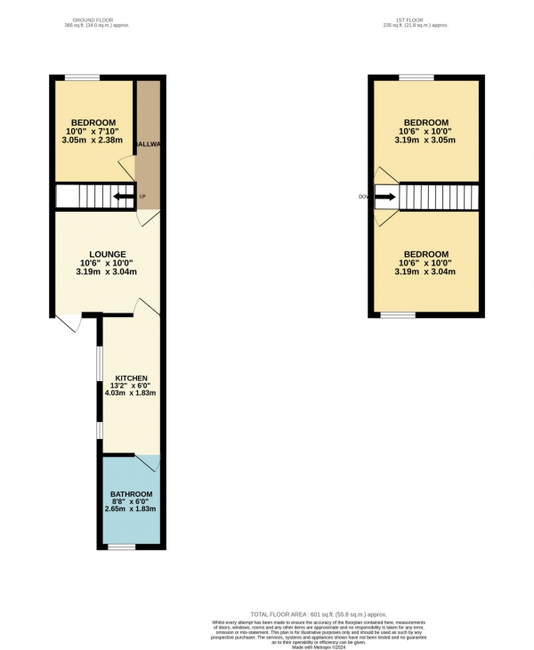 Floor Plan Image for 3 Bedroom Terraced House to Rent in Waldeck Street, Reading, Berkshire RG1 2RE