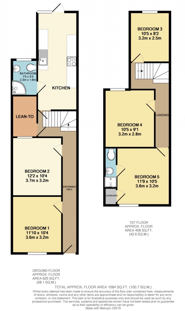 Floor Plan Image for 5 Bedroom Terraced House to Rent in Hatherley Road, Reading