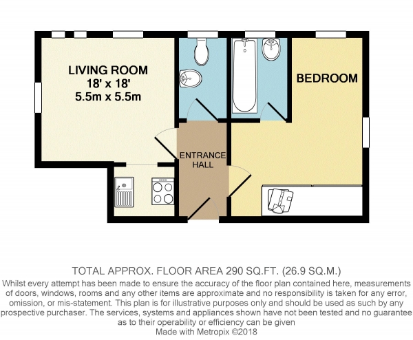 Floor Plan Image for 1 Bedroom Flat to Rent in Wokingham Road, Reading