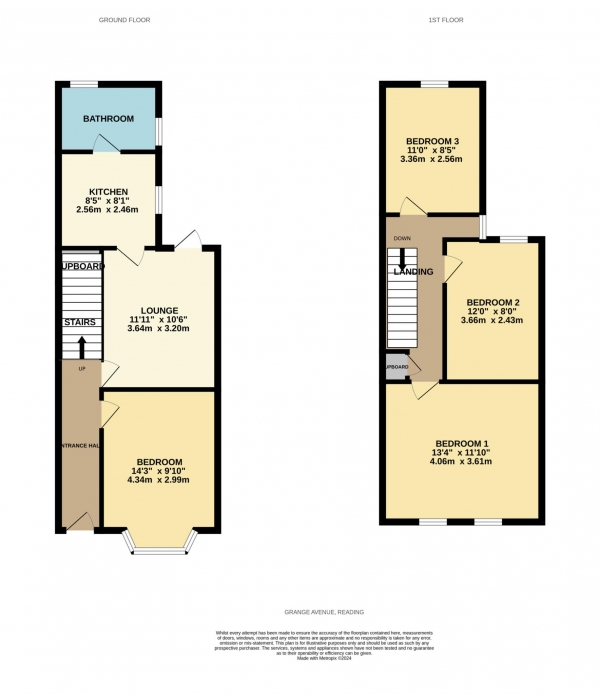 Floor Plan Image for 4 Bedroom Terraced House to Rent in Grange Avenue, Reading