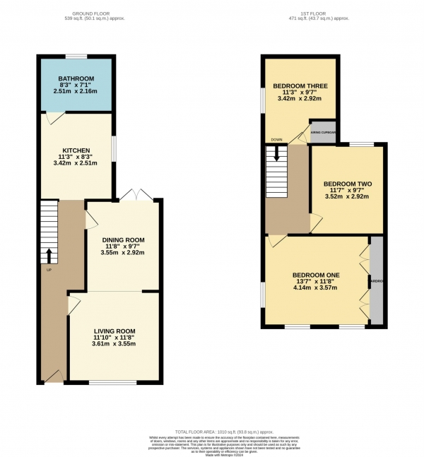 Floor Plan Image for 4 Bedroom End of Terrace House to Rent in Junction Road, Reading