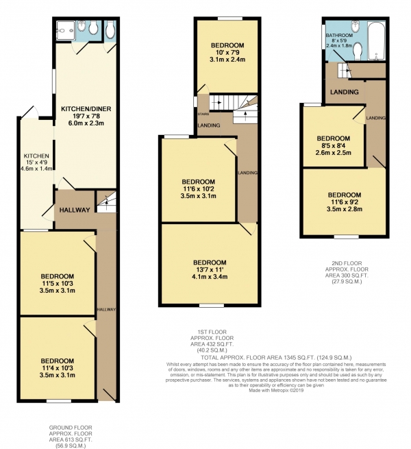 Floor Plan Image for 7 Bedroom Terraced House to Rent in Donnington Gardens, Reading
